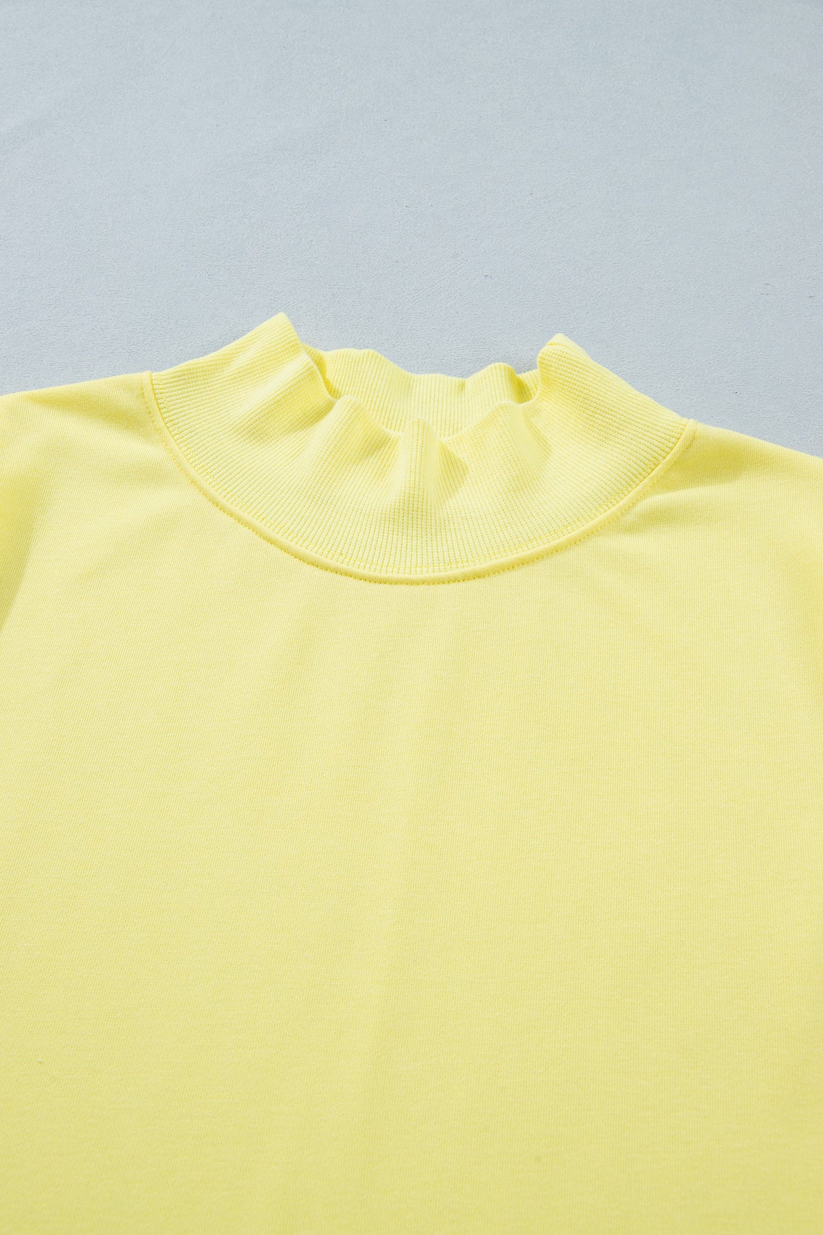 Solid Mock Neck Cap Sleeve Oversized Top