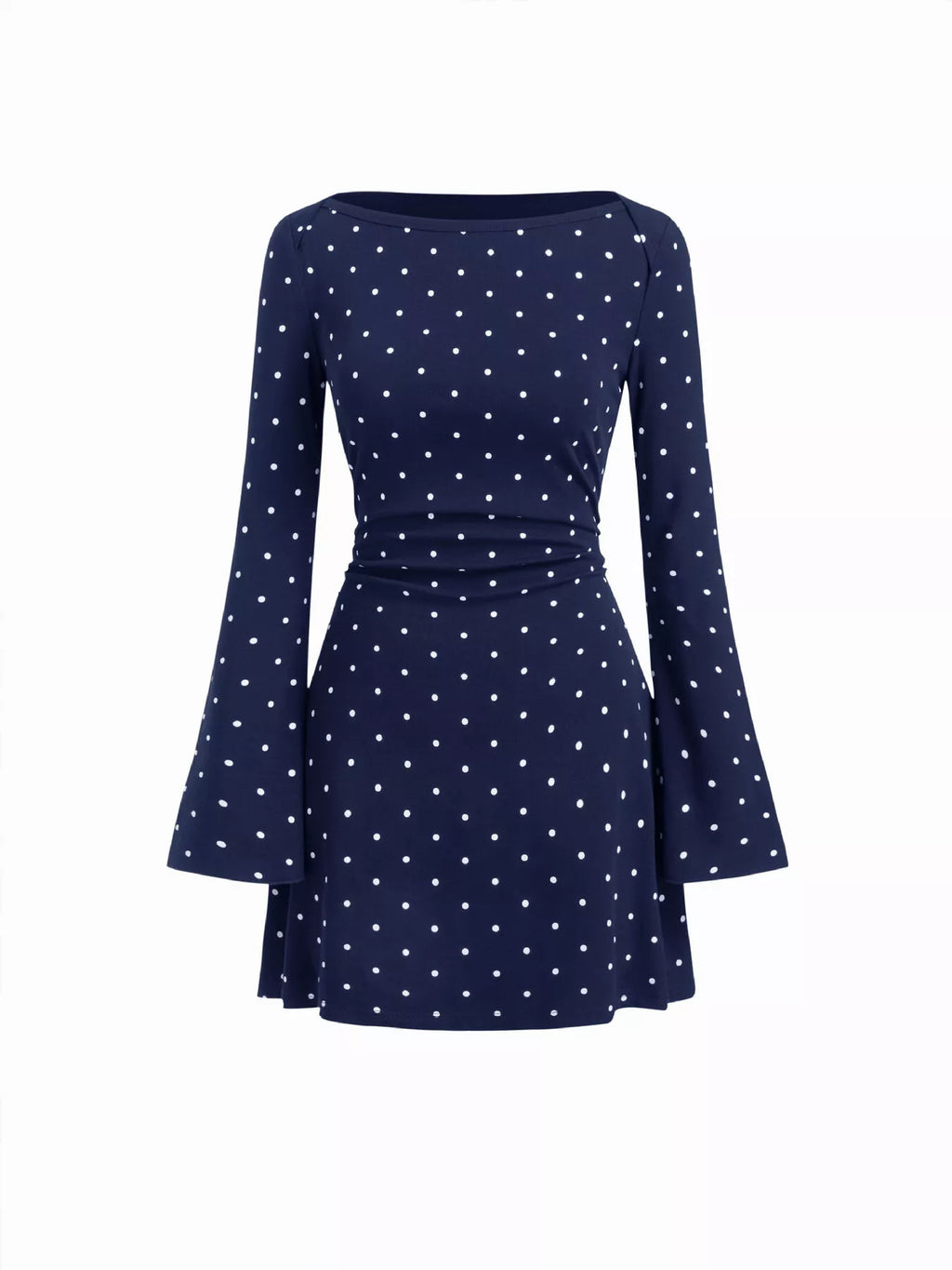 Polka Dot Flare Sleeve Mini Dress