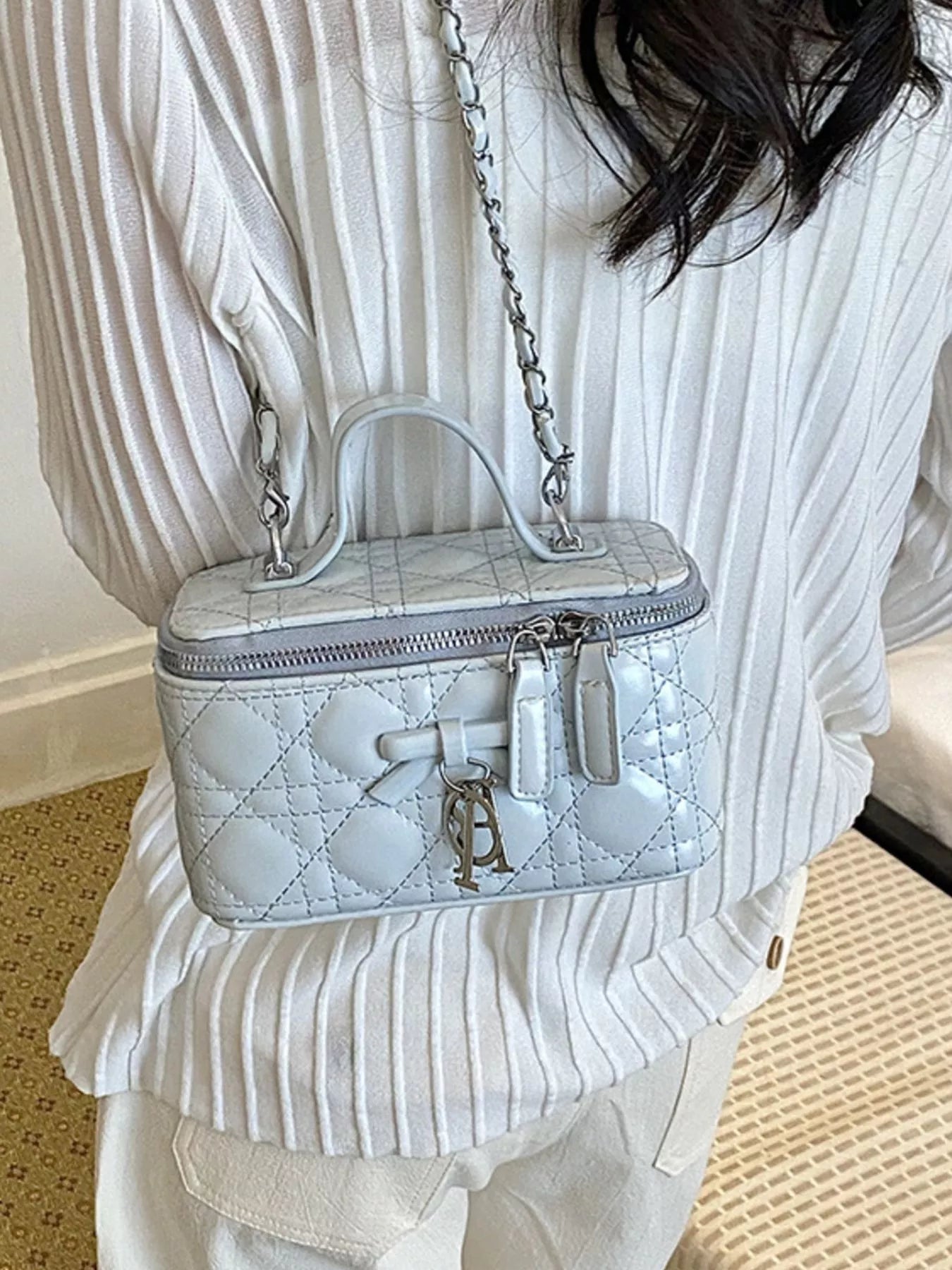 Top Handle PU Leather Crossbody Bag