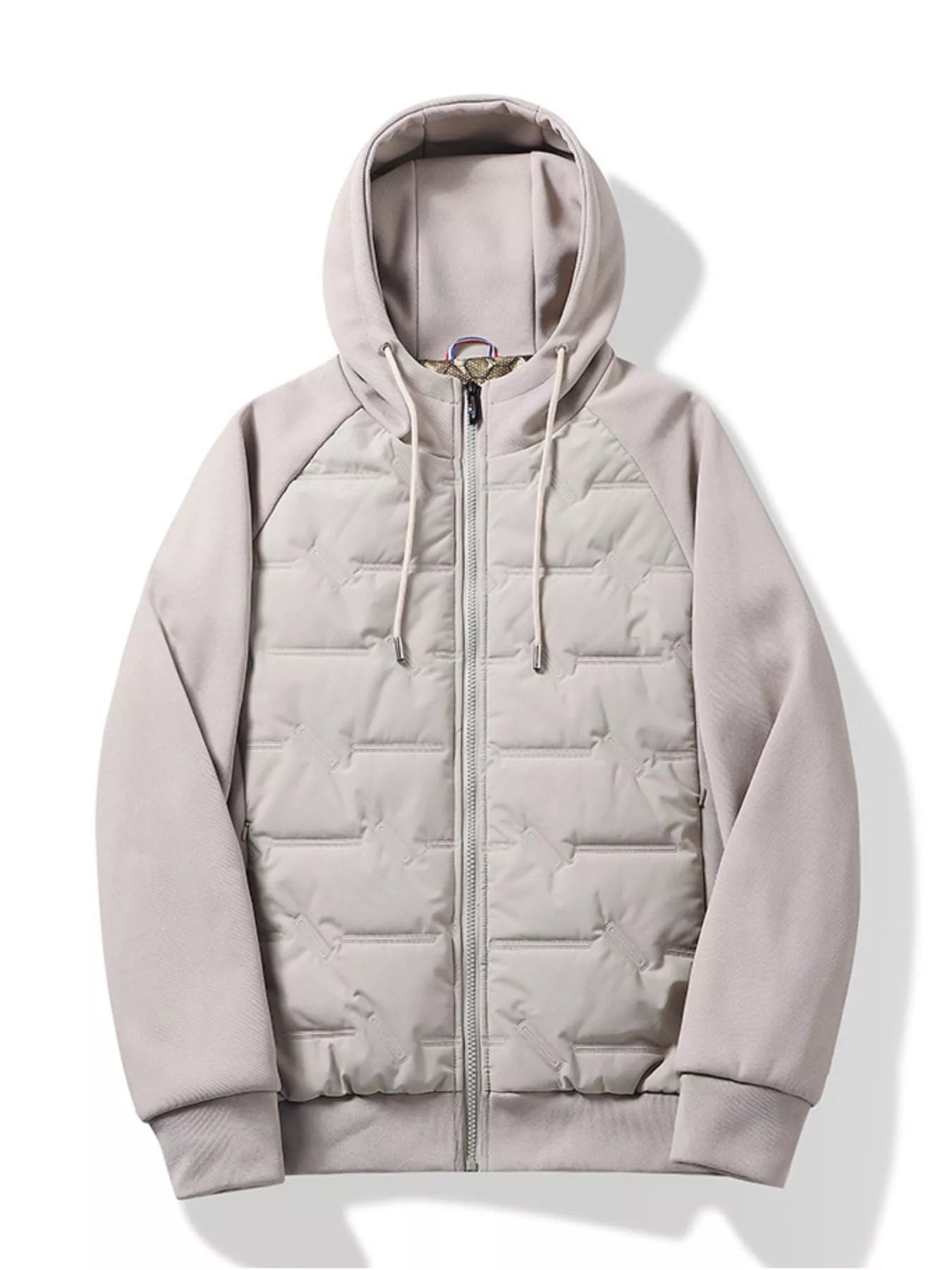 Men's Plus Size Hooded Padded Front Zip-Up Jacket