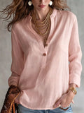 Button Detail Long Sleeve Blouse