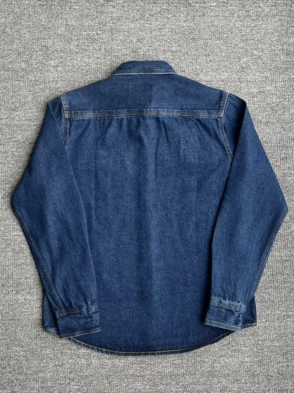 Men's Plus Size Button Up Washed Denim Shirt