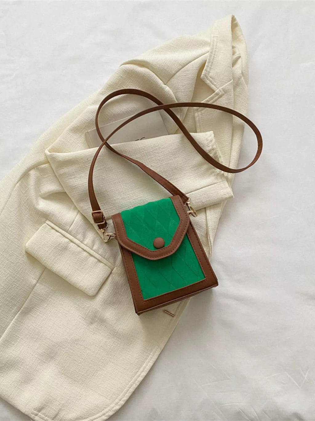 Adjustable Strap Flap Crossbody Bag