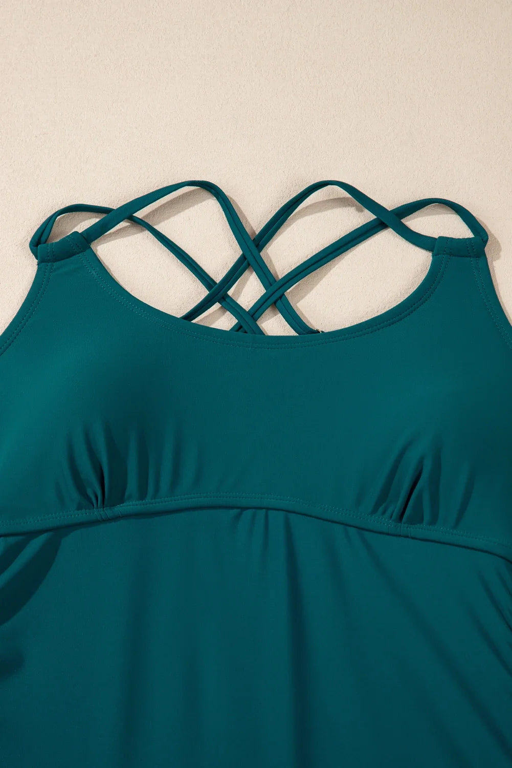 Colorblock Tankini Top & High Waist Bikini Set
