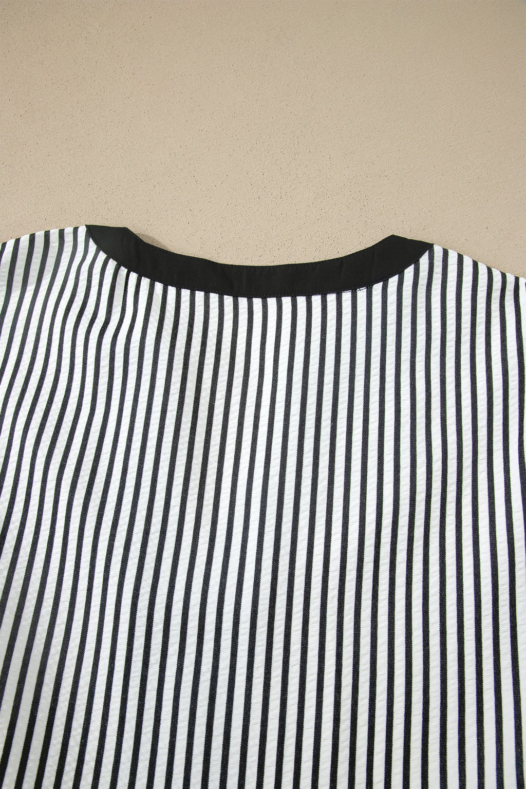 Black Stripe Plus Size Slit V Neck Tiered Flutter Sleeve Maxi Dress