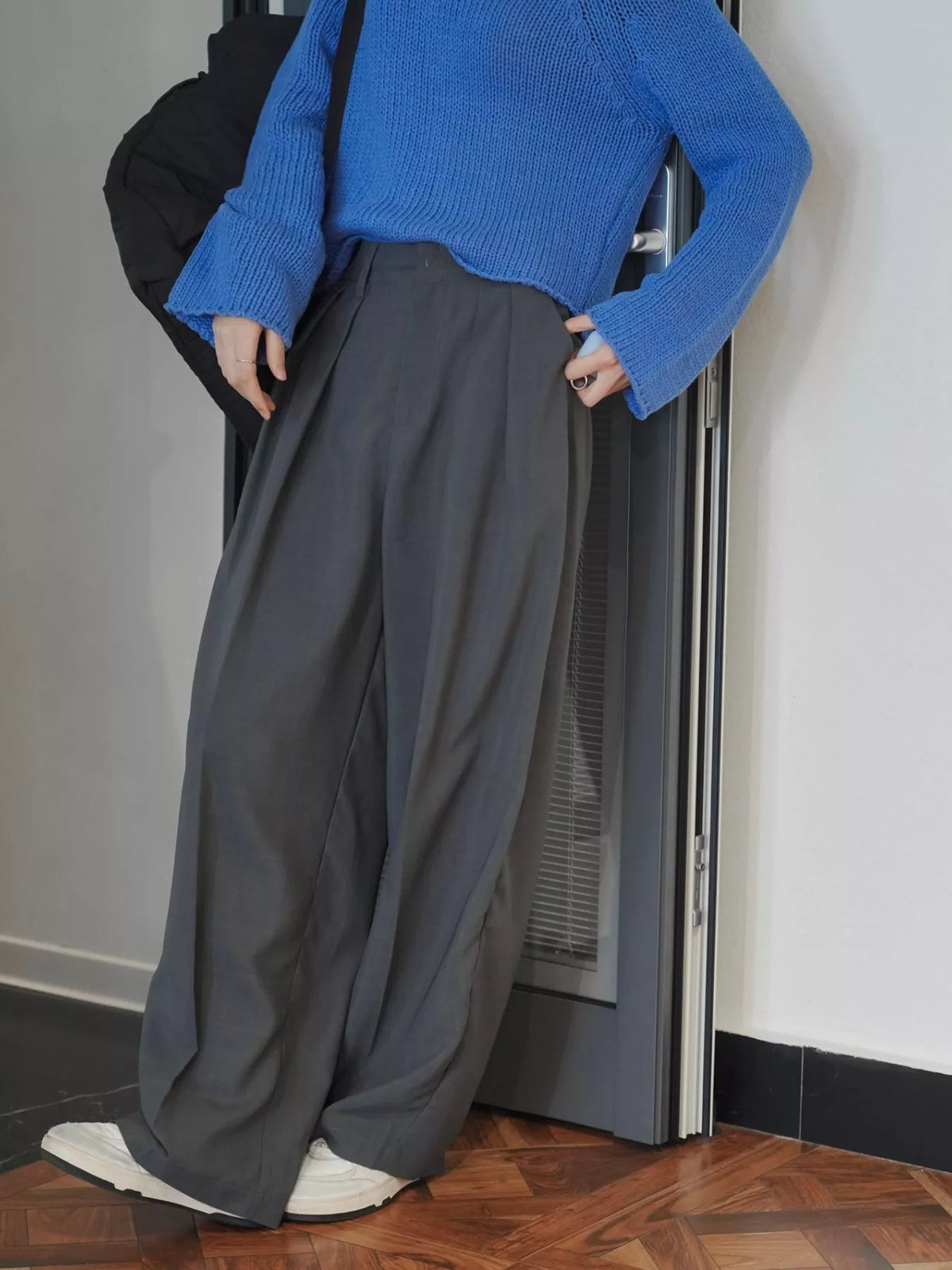 High-Waisted Pleated Wide-Leg Pants