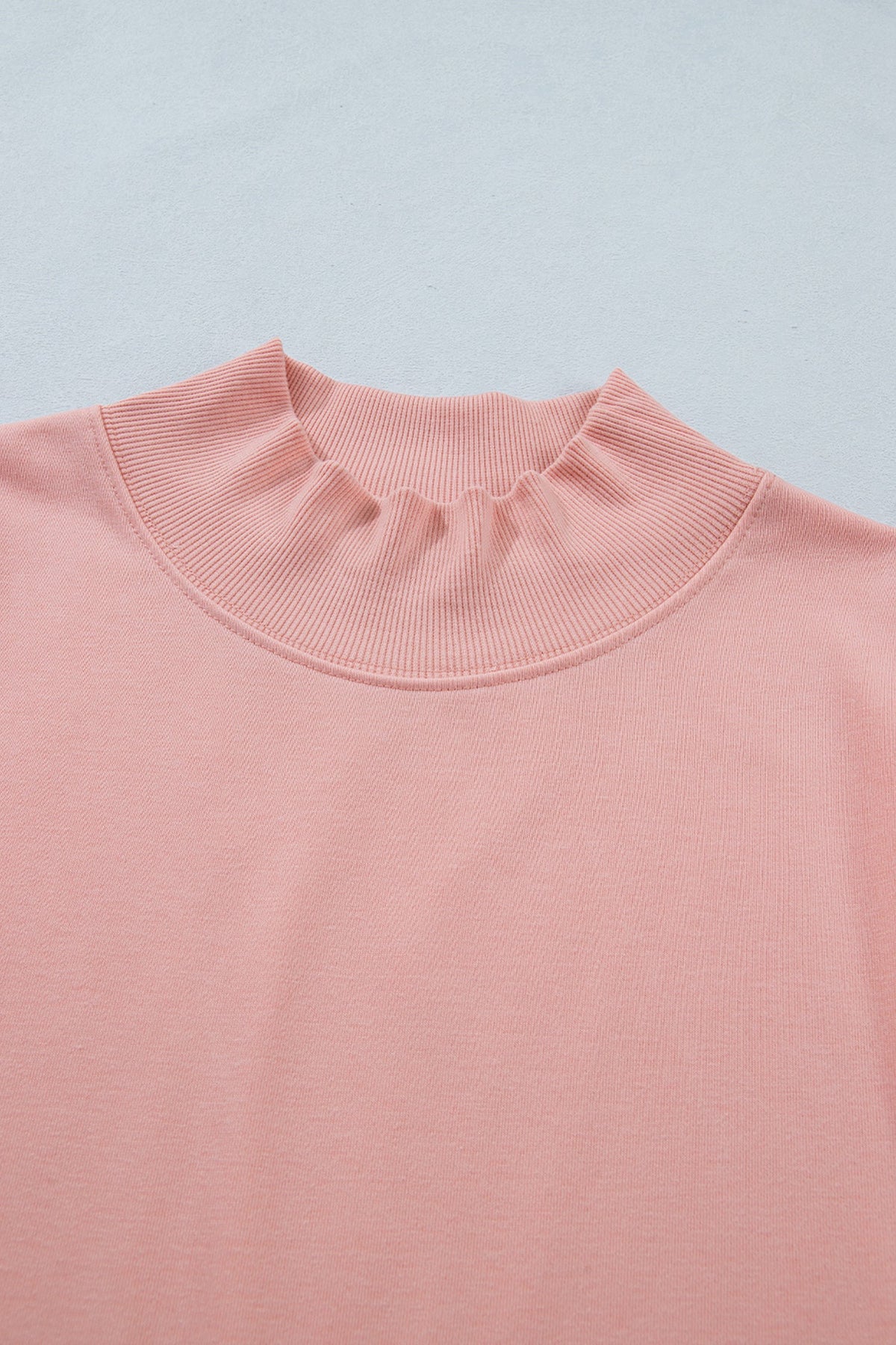 Solid Mock Neck Cap Sleeve Oversized Top