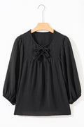 Bow Tie Neck 3/4 Sleeve Blouse
