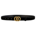 Golden Buckle Leather Belt