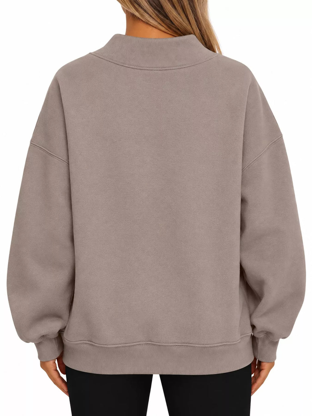 Oversized Mock Neck Long Sleeve Sweatshirt