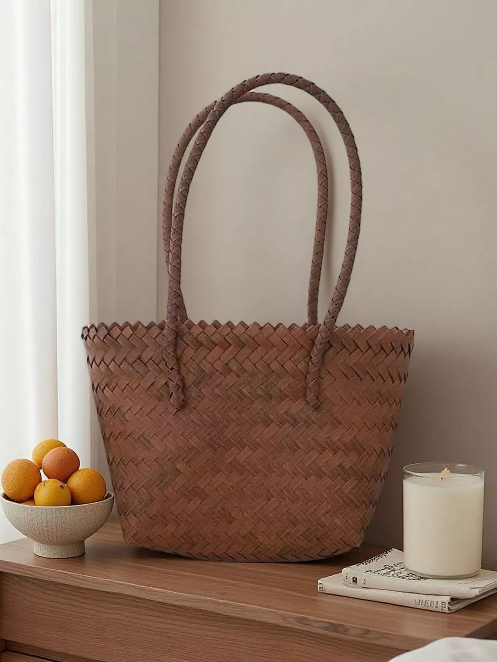 Braided Tote Bag with Handles