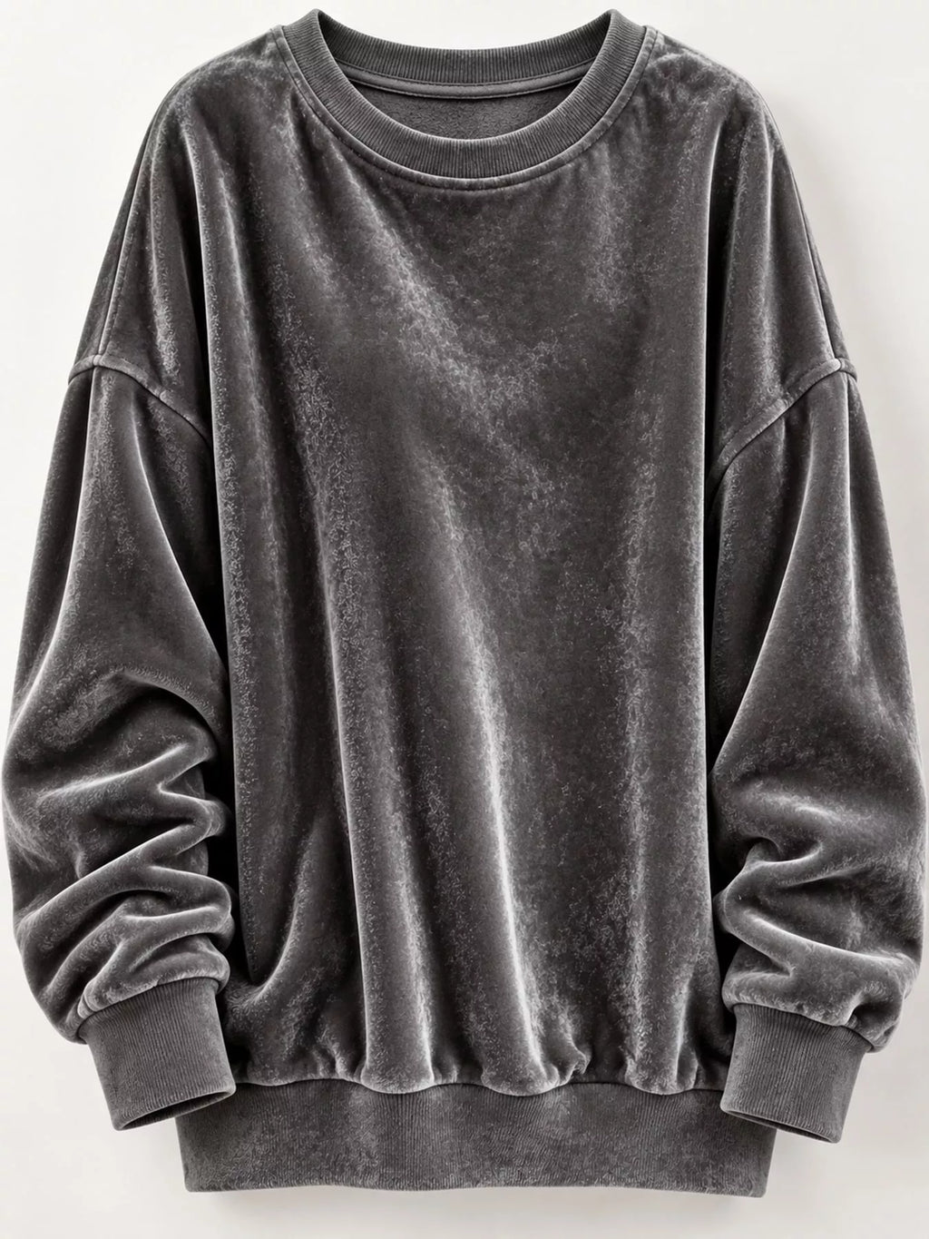Full Size Crew Neck Drop Shoulder Sweatshirt Plus Size