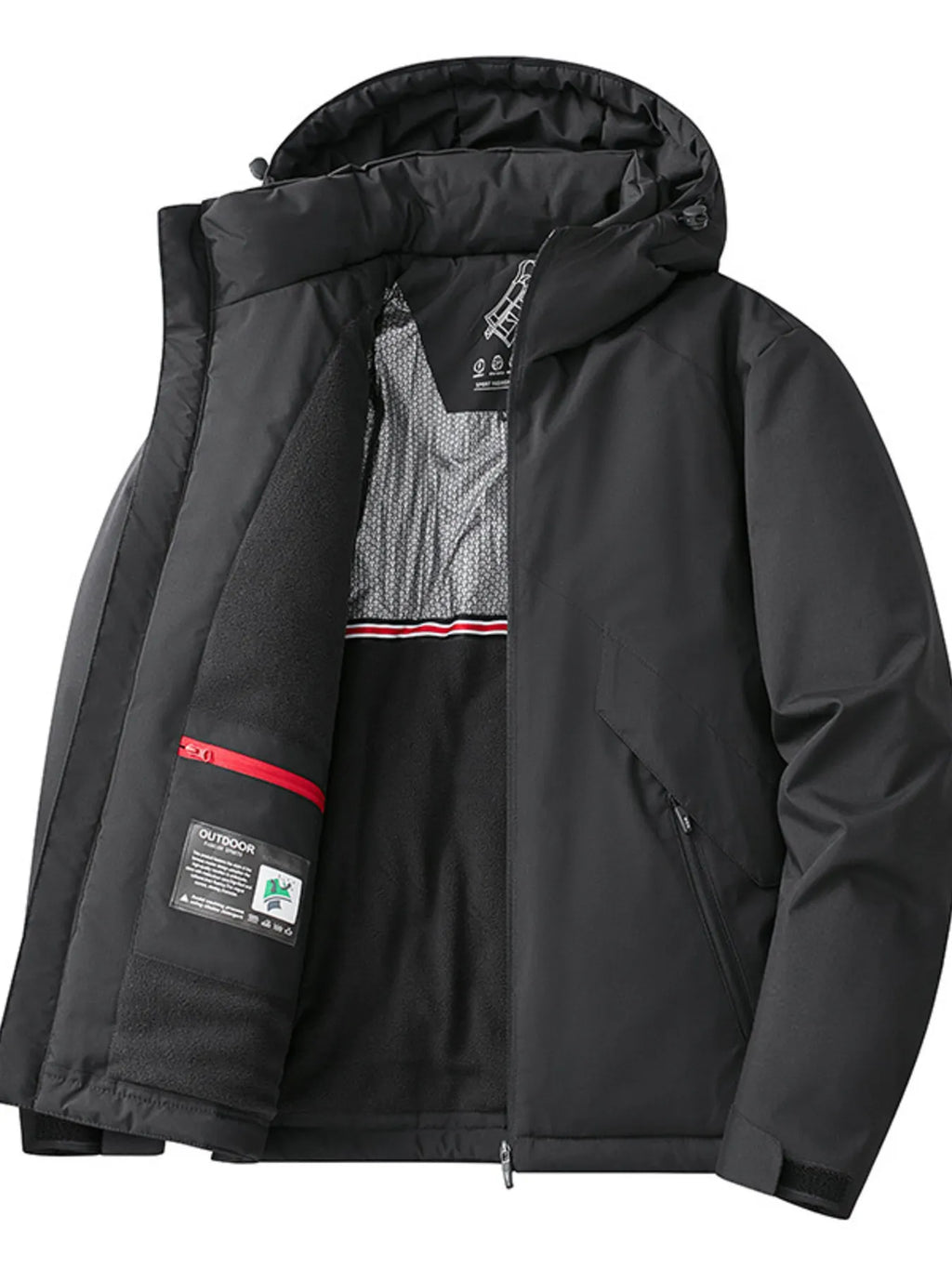 Men's Plus Size Zip Up Hooded Windproof Jacket