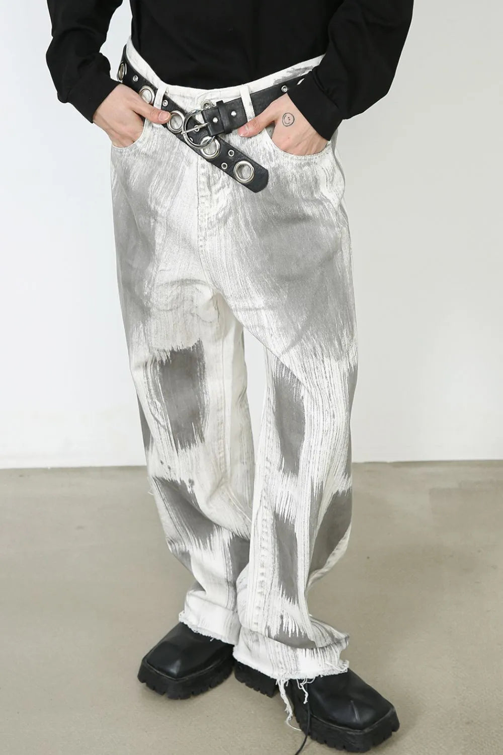 Men's Contrast Loose Jeans