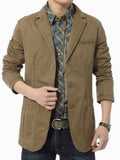 Men's Plus Size Lapel Collar Button Up Blazer