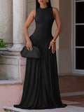 Sleeveless O-Neck Maxi Dress