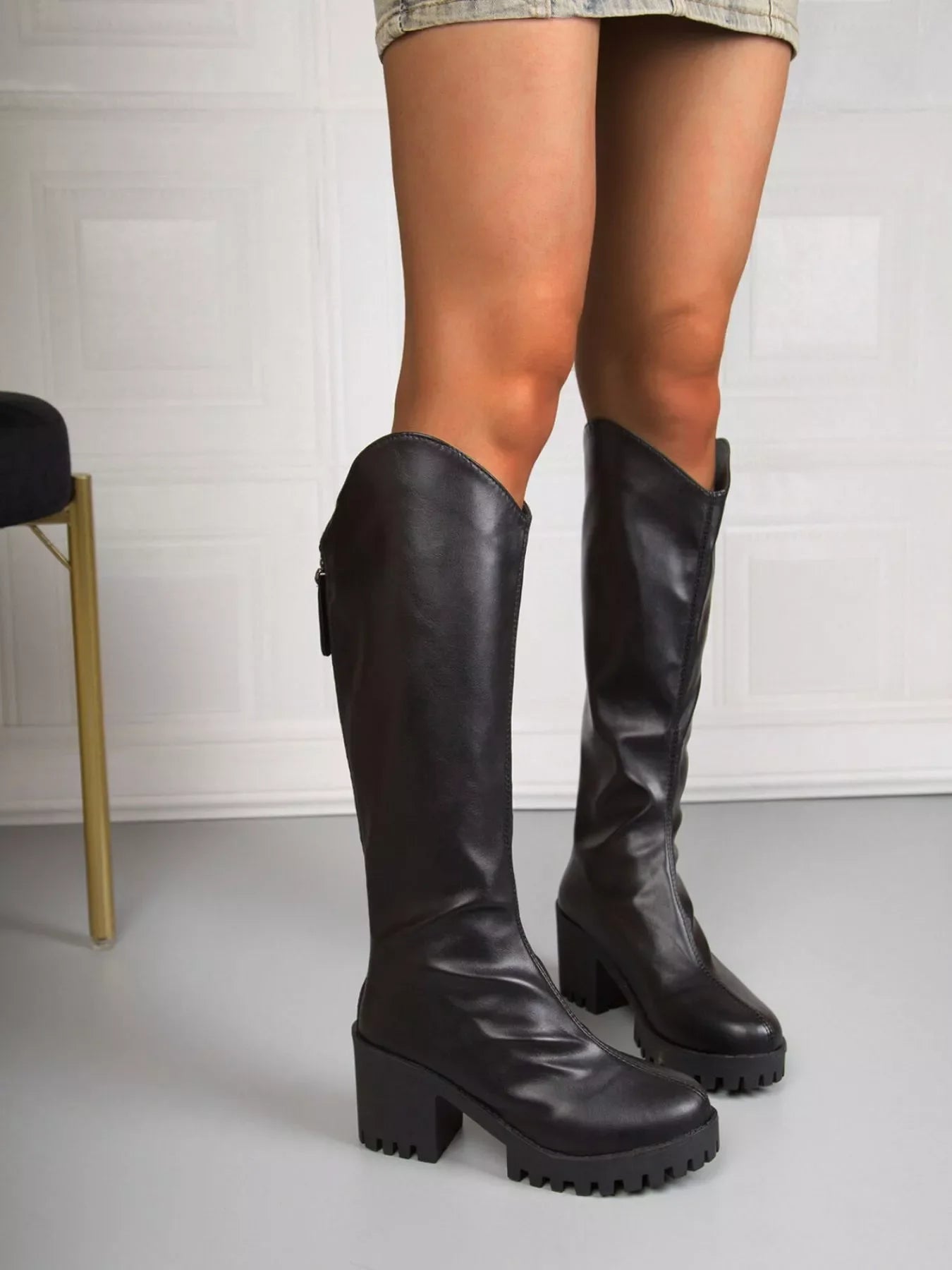 Platform Block Heels Boots