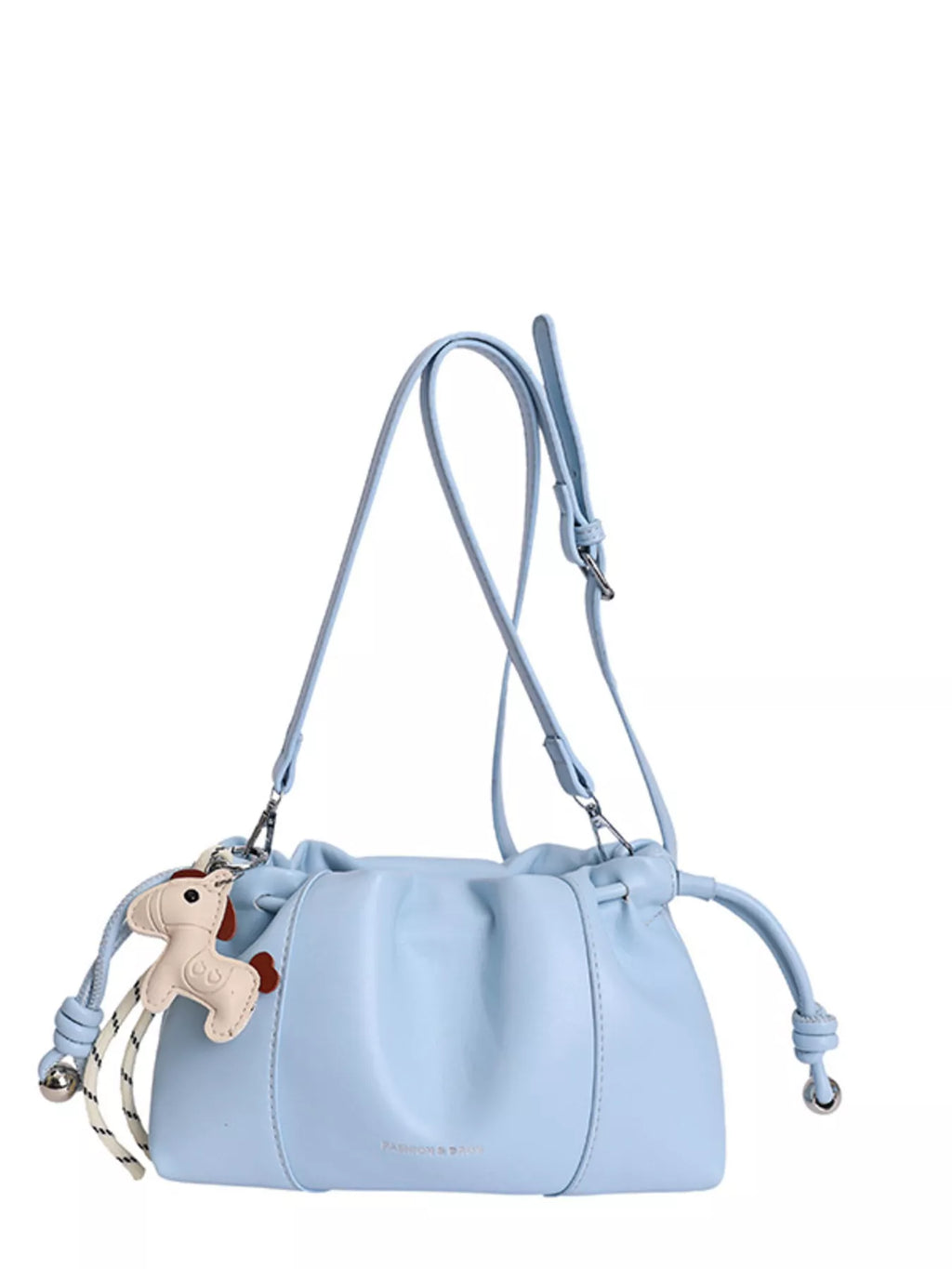 Drawstring Leather Crossbody Bag