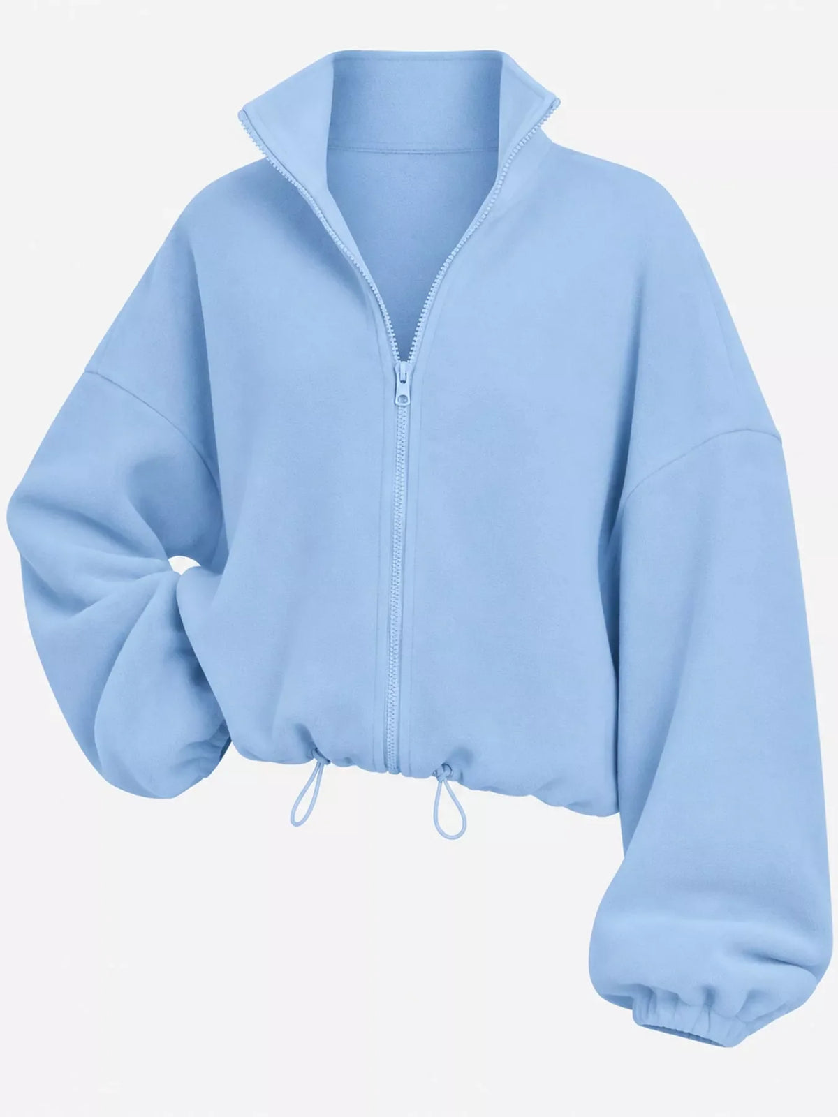 Drawstring Hem Zip Up Jacket