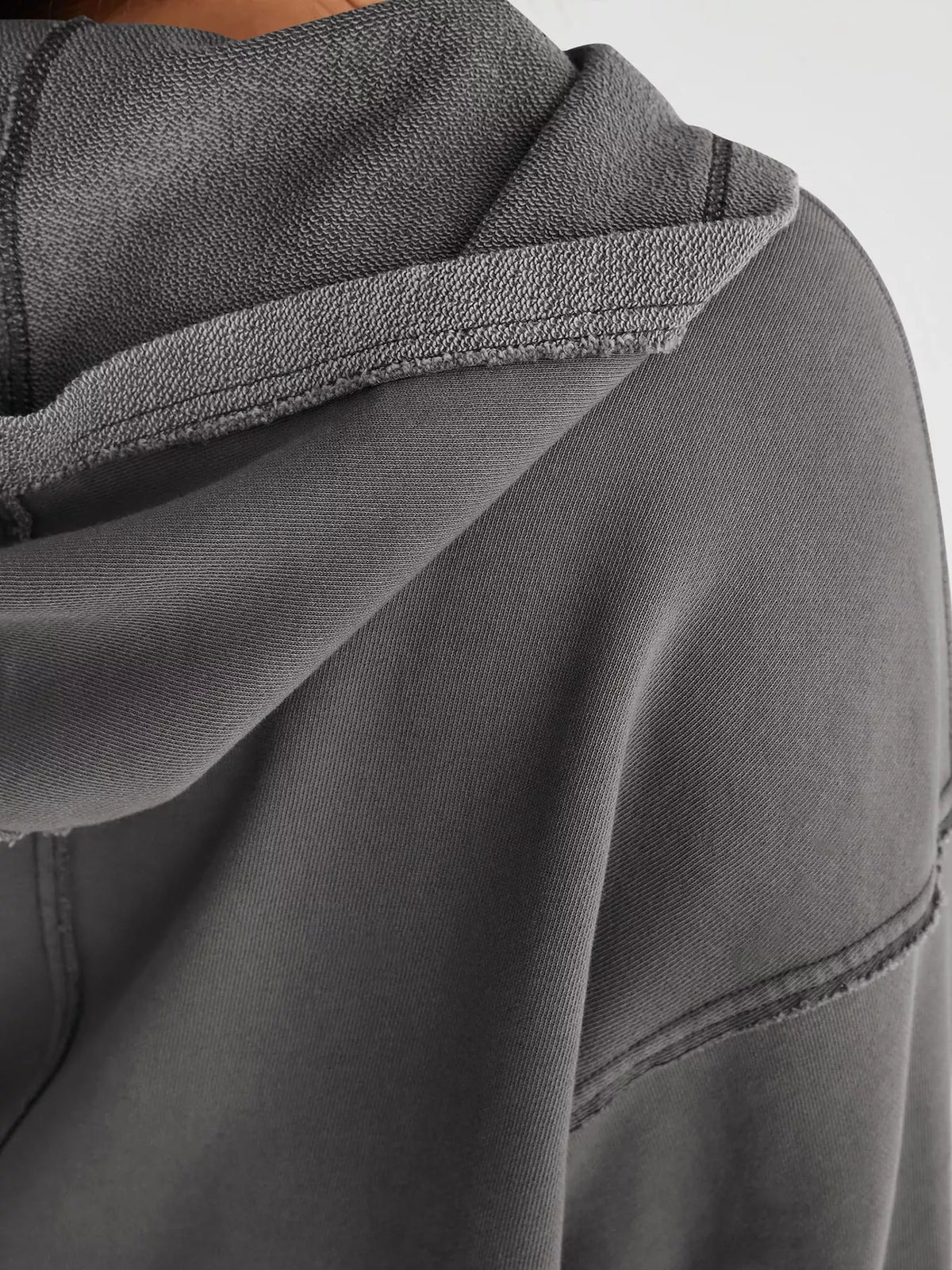 Dropped Shoulder Cropped Hoodie