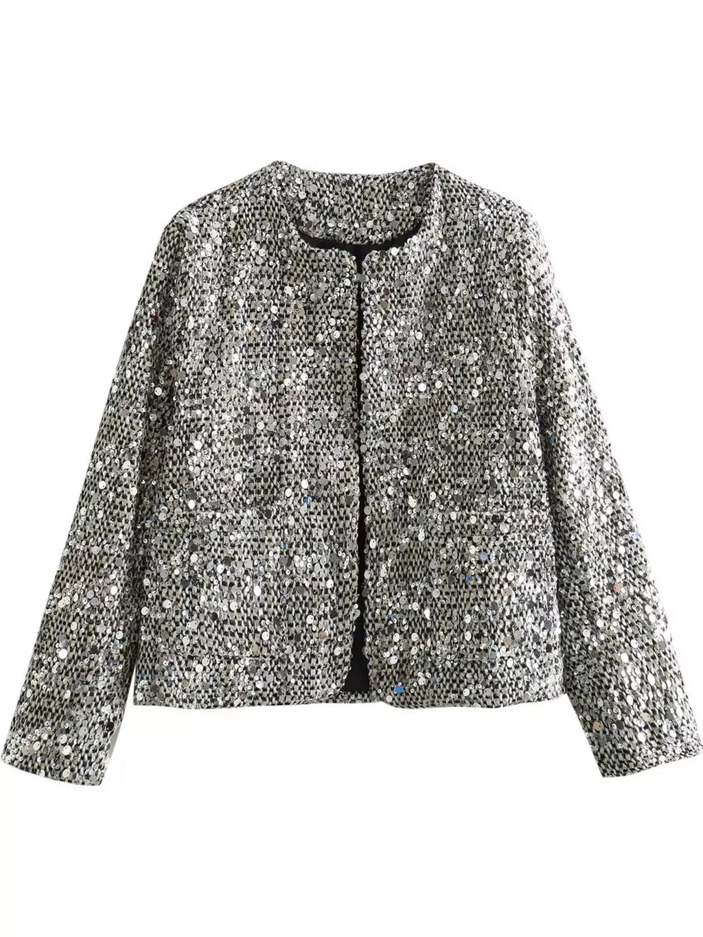 Sequin Embellished Cropped Jacket
