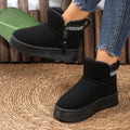Suede Ankle Boots with Decorative Strap