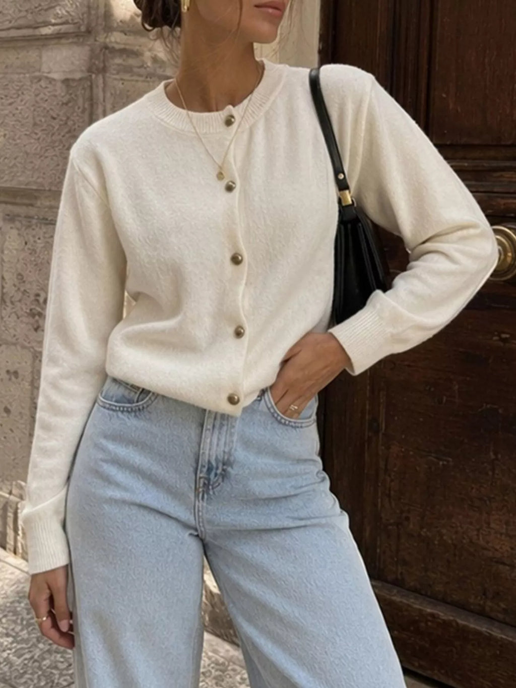 Classic Button-Down Knit Cardigan