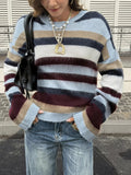 Multi-Color Striped Fuzzy Sweater
