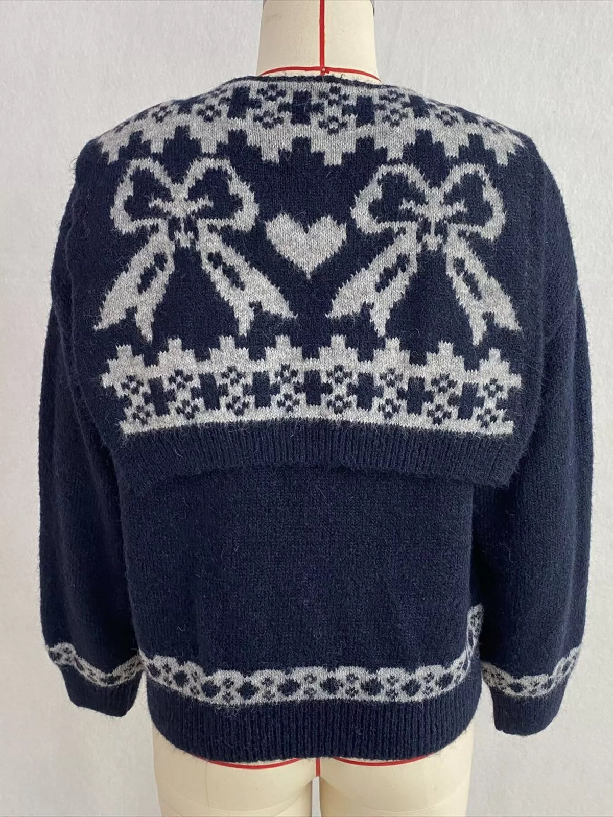 Scarf Detail Dropped Shoulder Sweater
