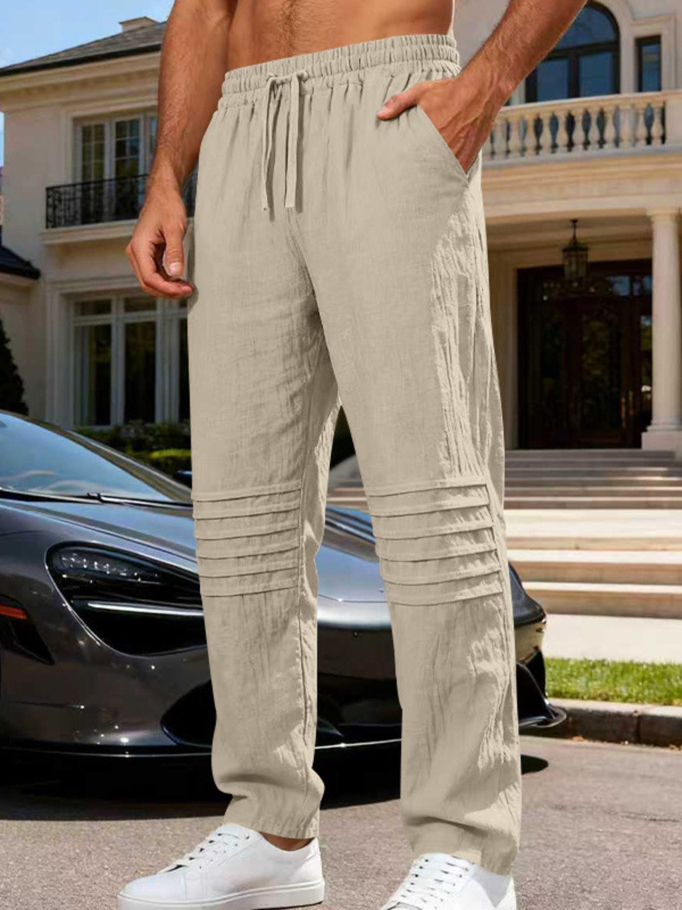 Men's Full Size Casual Drawstring Pants Plus Size