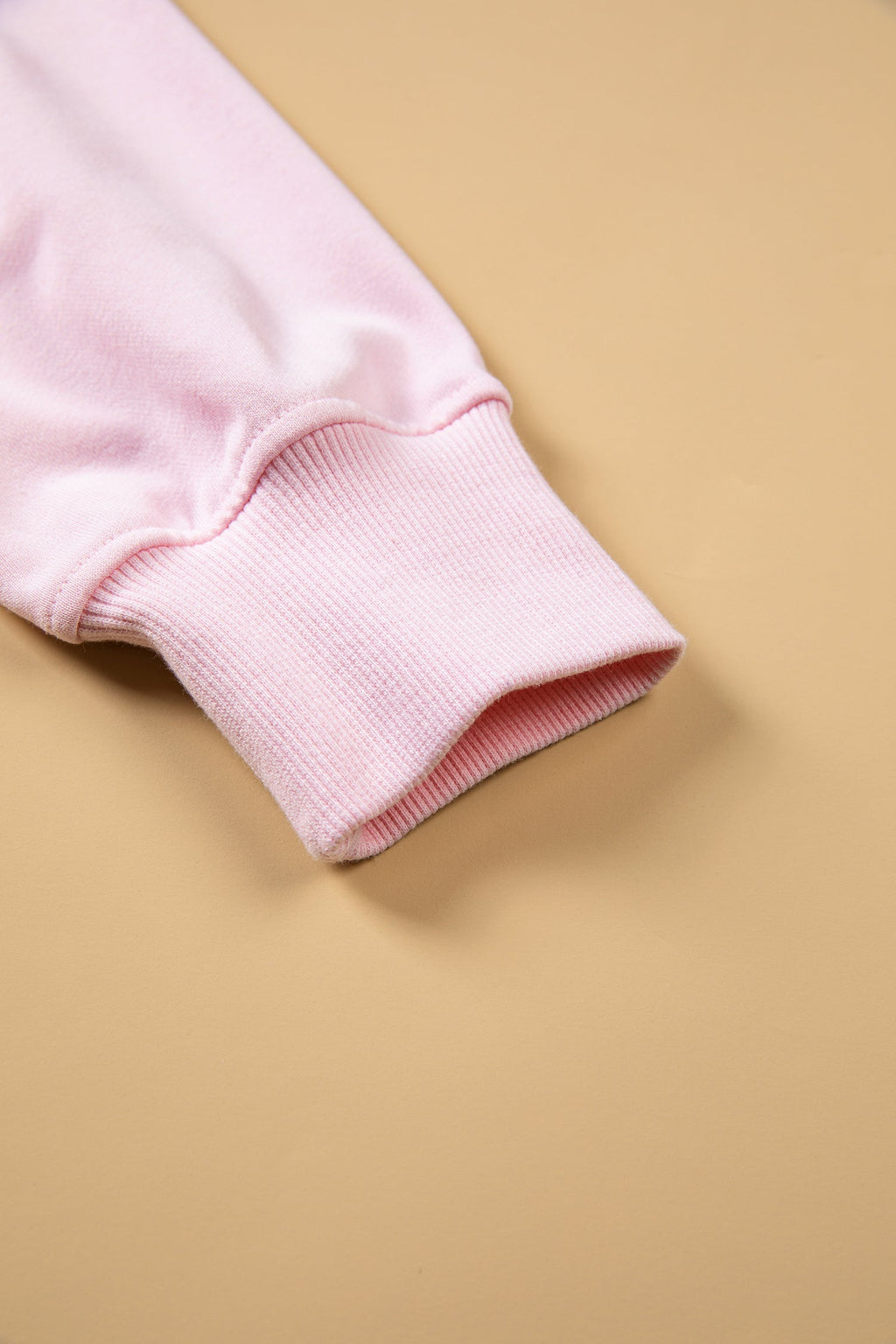 Pink Stay Salty Embroidered Long Sleeve Stand Neck Shift Pullover Sweatshirt
