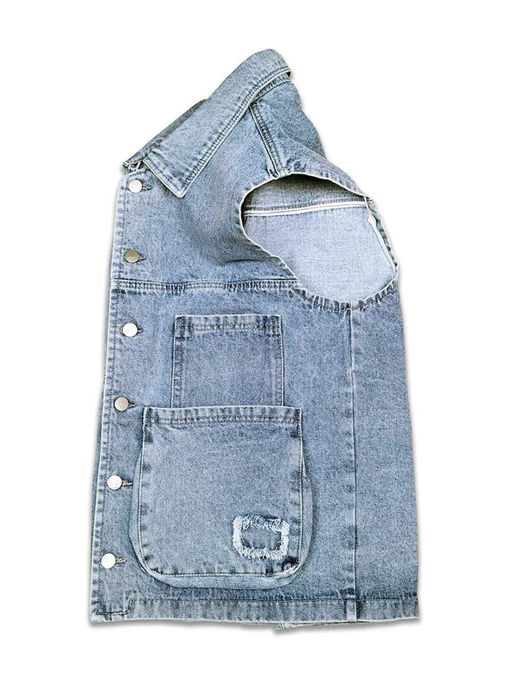 Men's Plus Size Vintage Washed Denim Vest