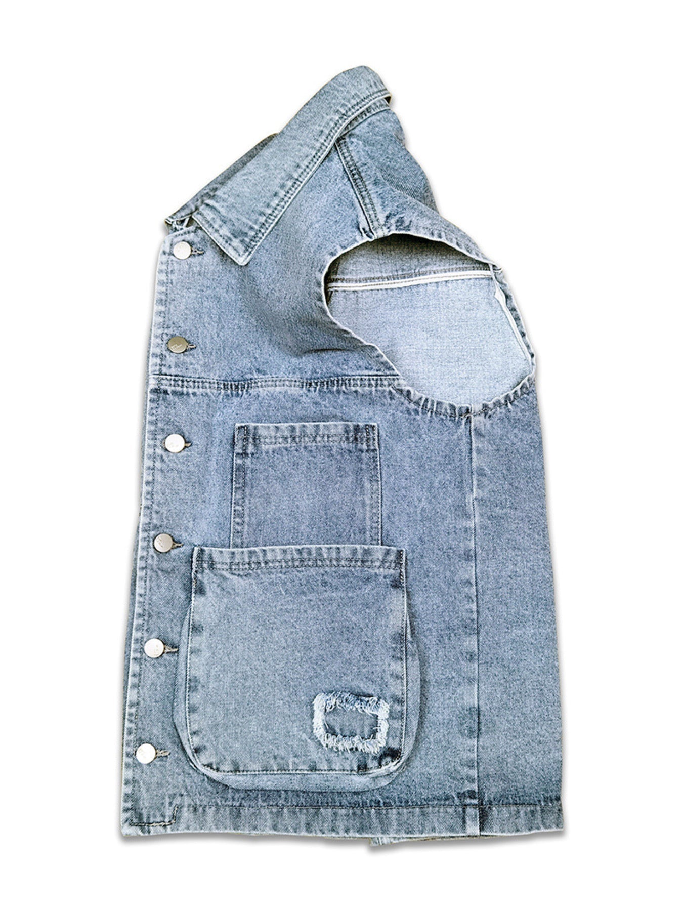 Men's Plus Size Vintage Washed Denim Vest