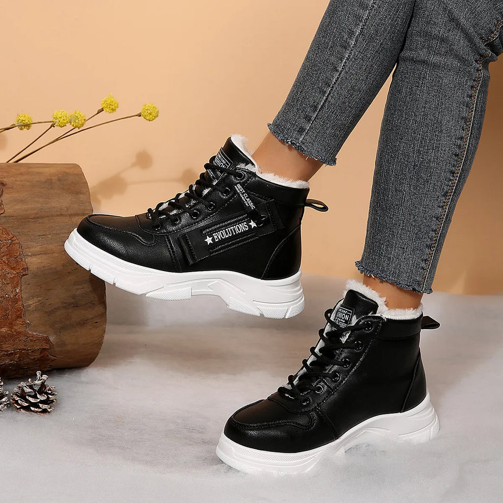 Premium Lace-Up Combat Boots with Fleece Line