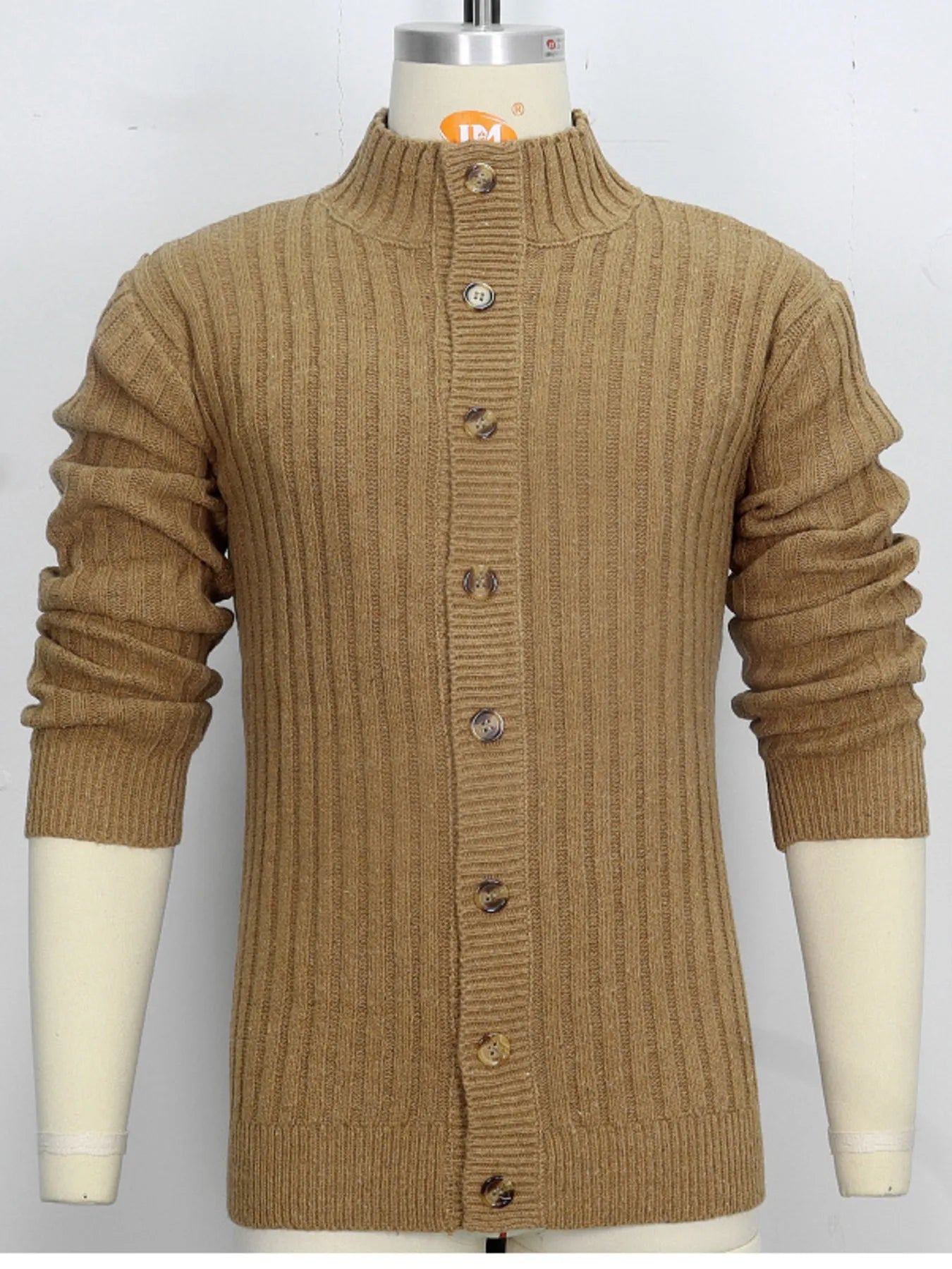 Men's Full Size Ribbed Button Up Cardigan Plus Size