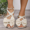 Bow-Tie Cross-Strap Comfort Sandals