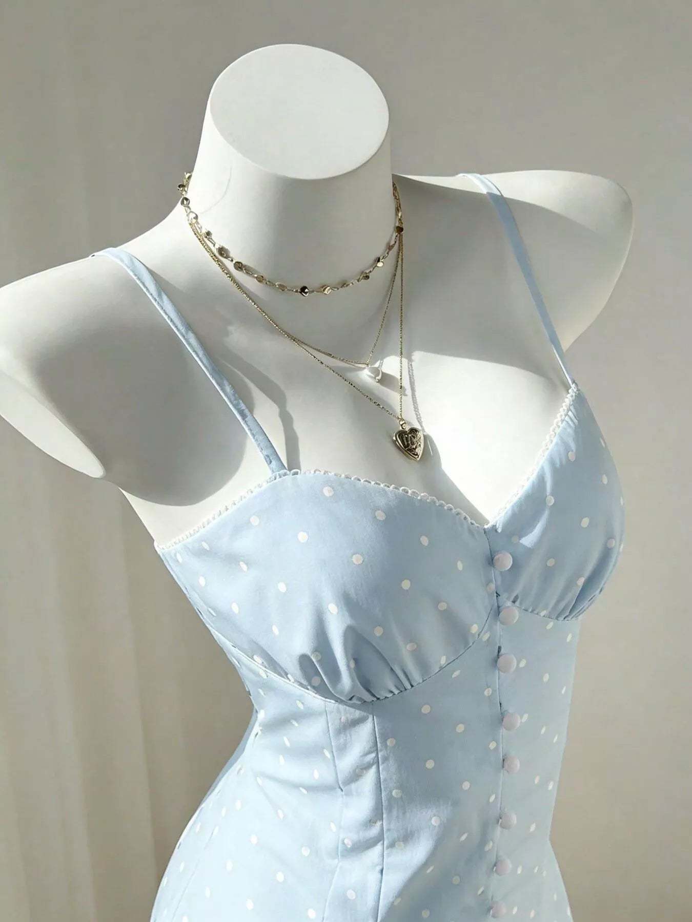 Polka Dot Spaghetti Strap Mini Dress