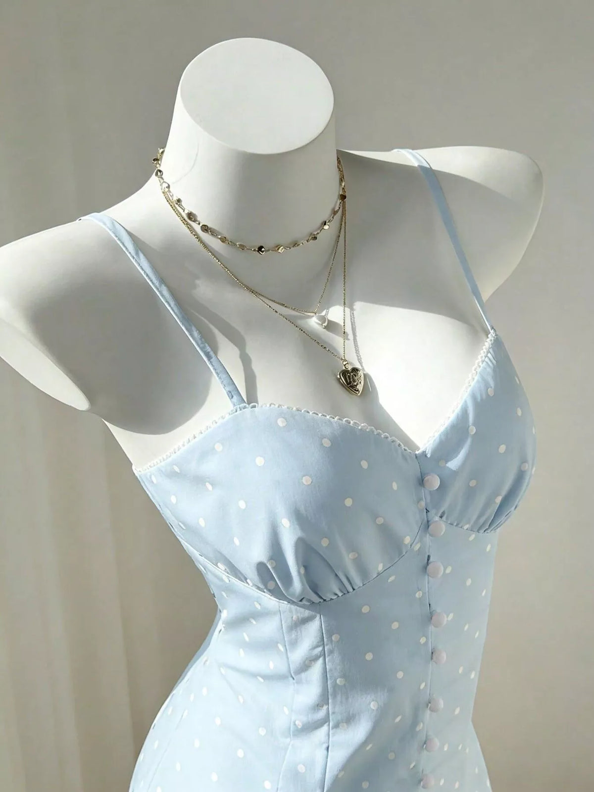 Polka Dot Spaghetti Strap Mini Dress