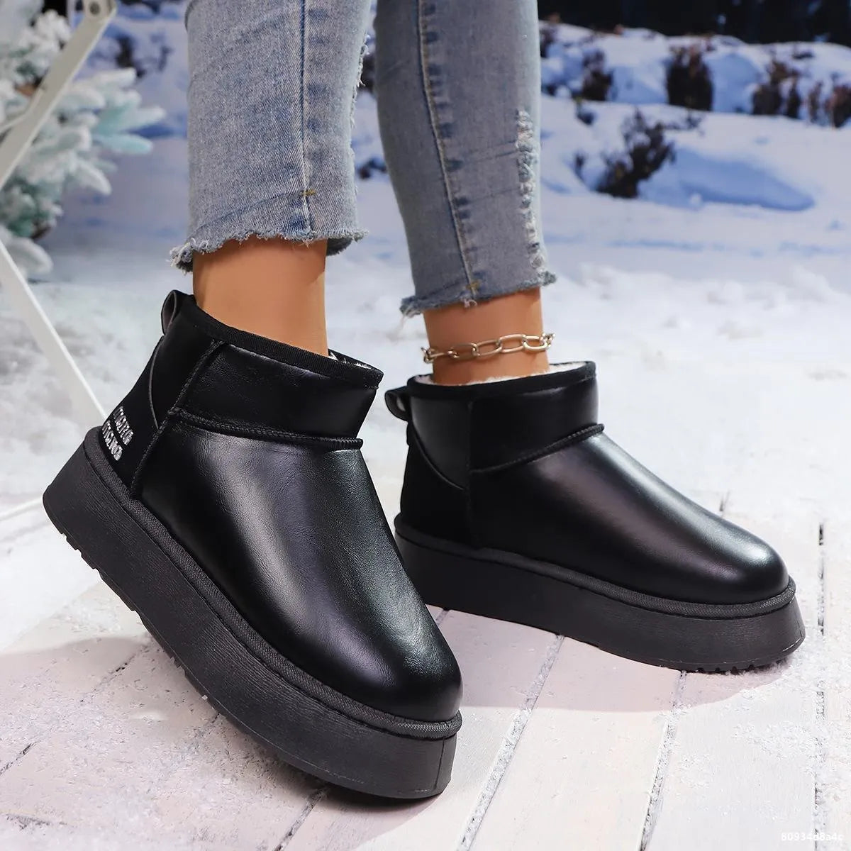 Faux-Fur Platform Ankle Boots