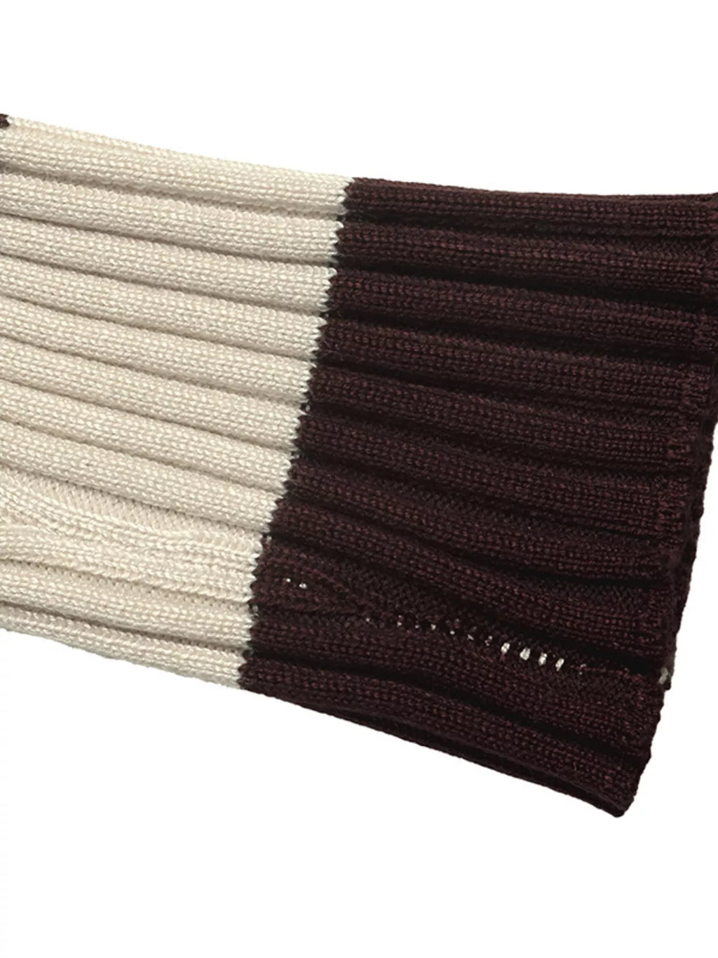 Striped Ribbed Knit Long Sleeve Sweater
