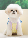 Bubble Textured Tie Shoulder Pet Top