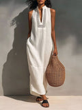 Sleeveless Maxi Dress with Pockets