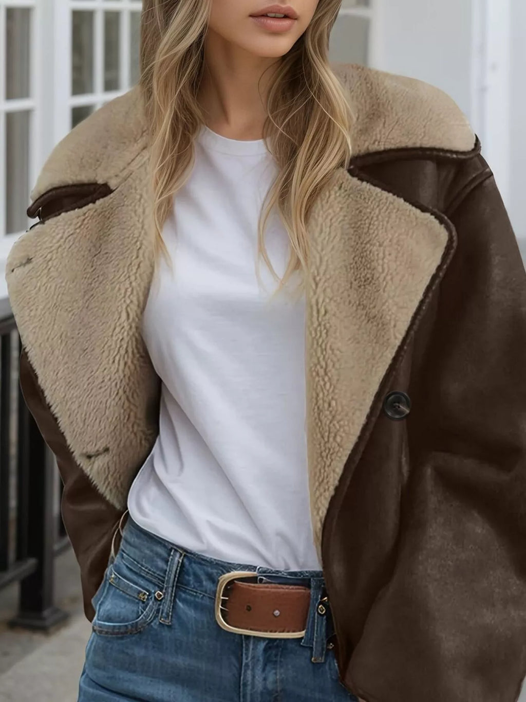 Sherpa Lined Button Down Outerwear