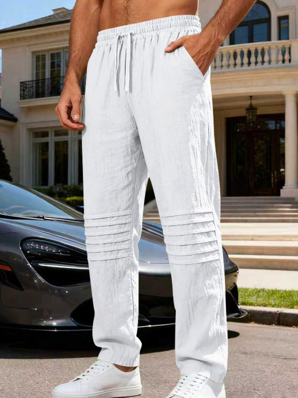 Men's Full Size Casual Drawstring Pants Plus Size