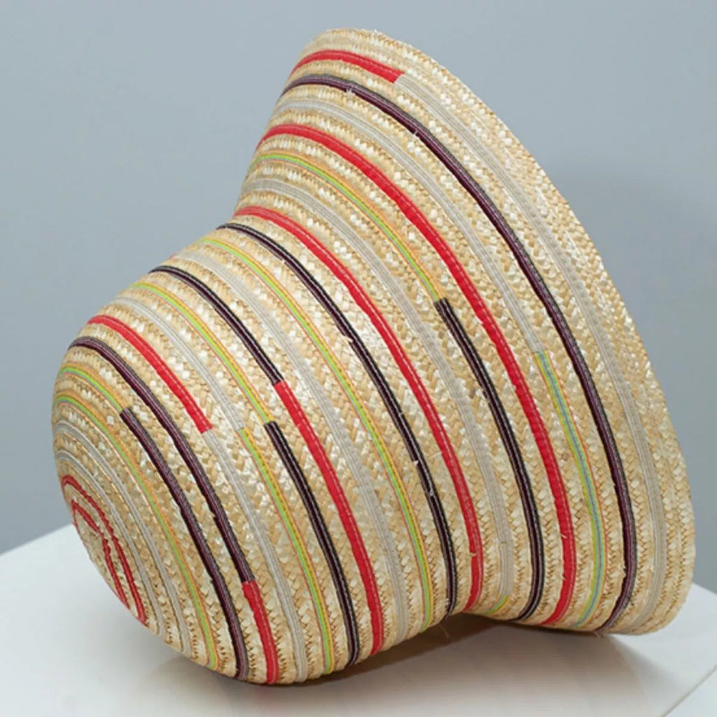 Striped Straw Bucket Hat