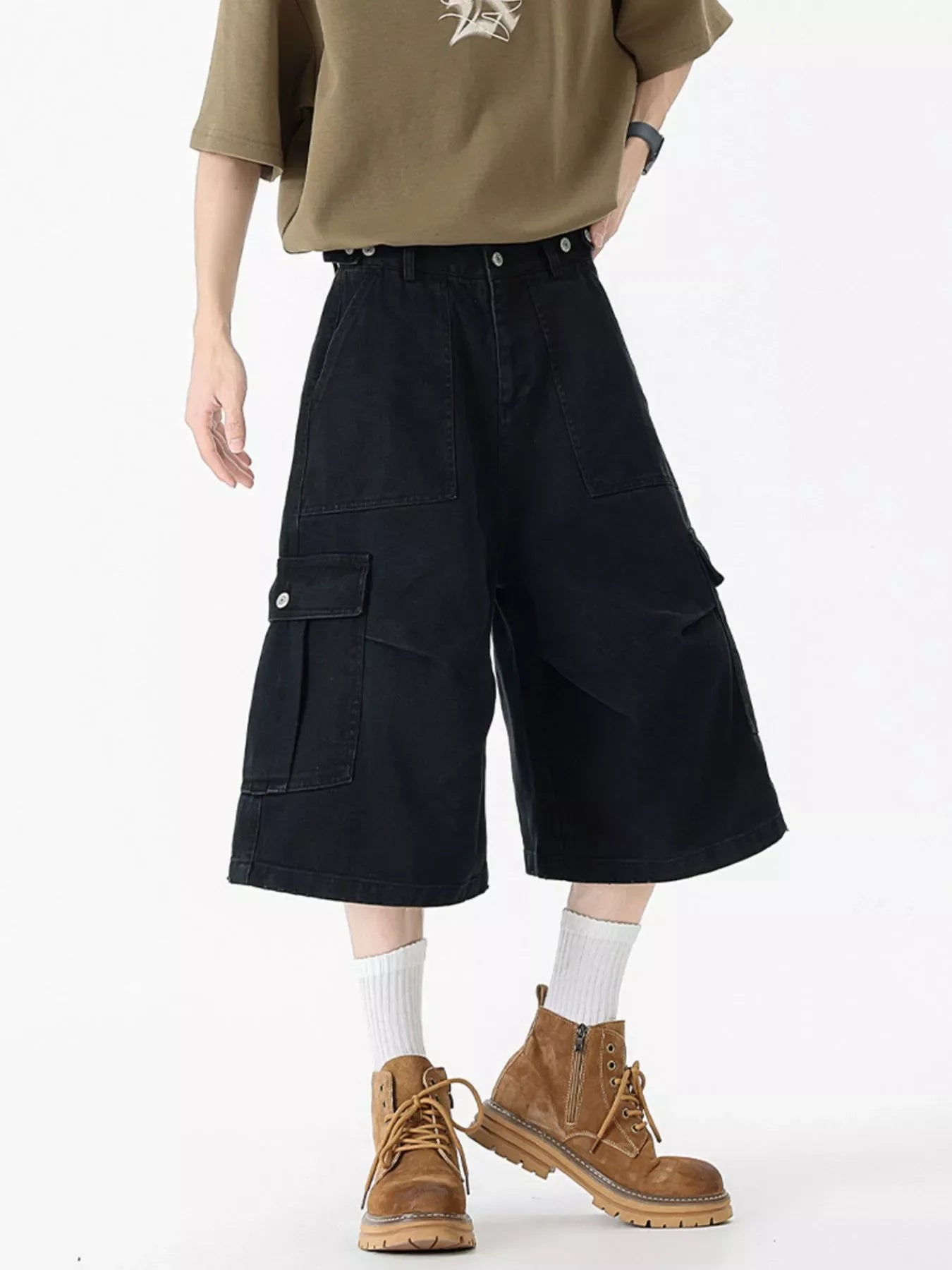 Men's Full Size Loose Fit Cargo Shorts Plus Size