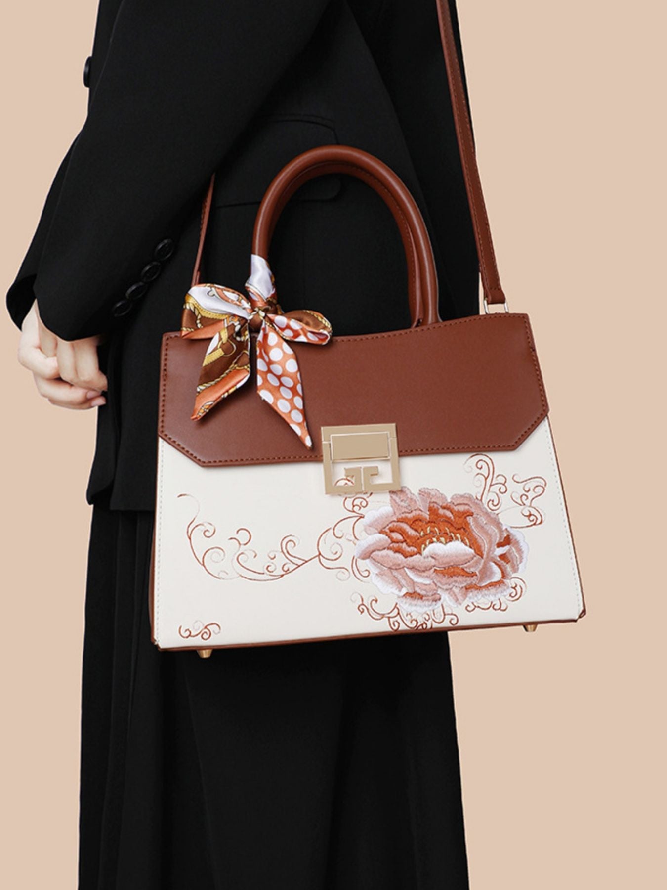 Floral Top Handle Handbag