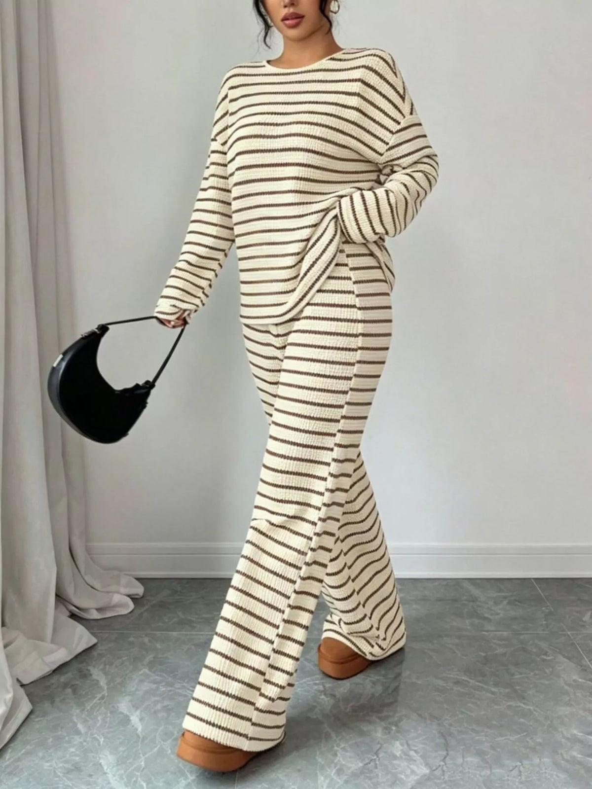 Striped Relaxed Fit Top and Pants Set