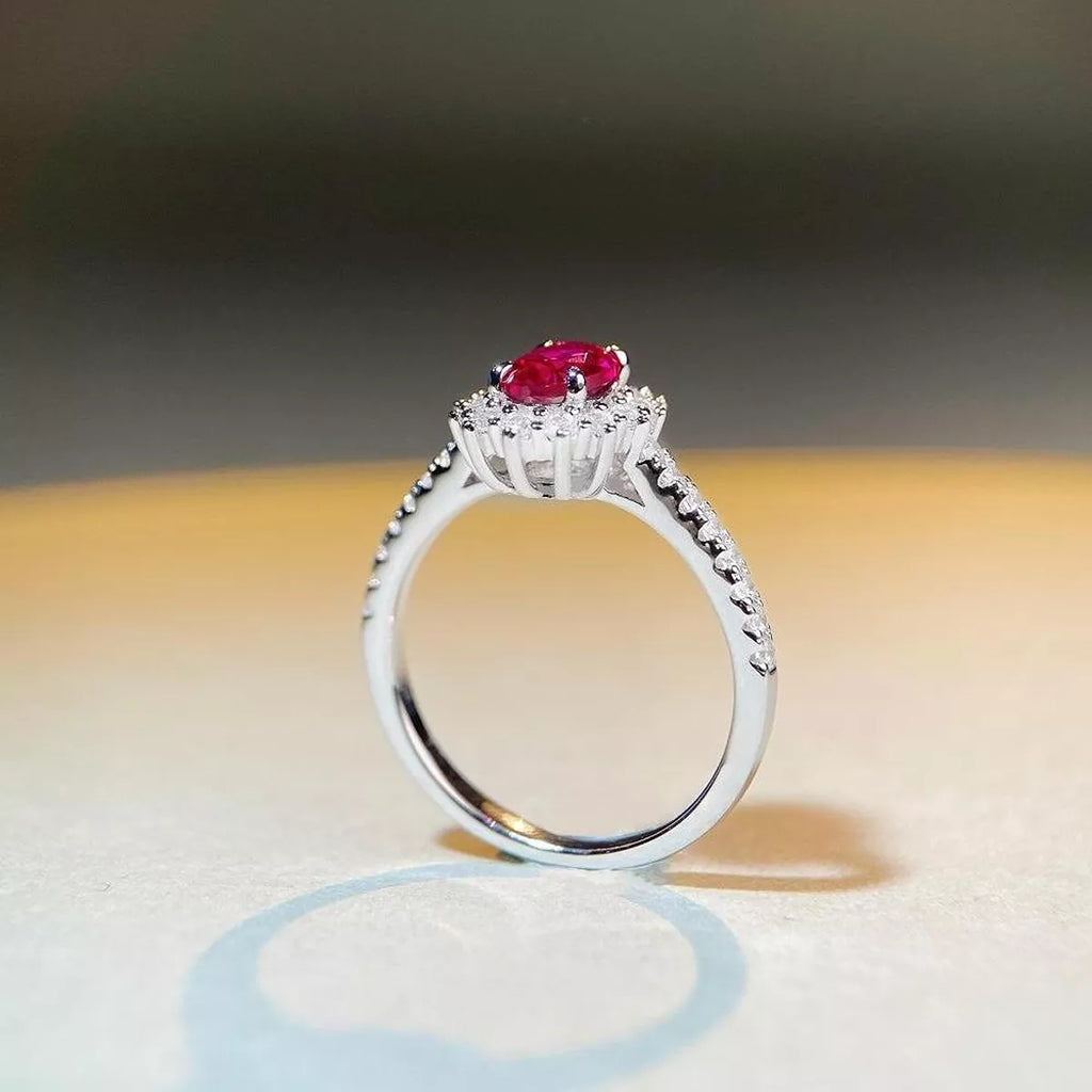 925 Sterling Silver Zircon Oval Ring