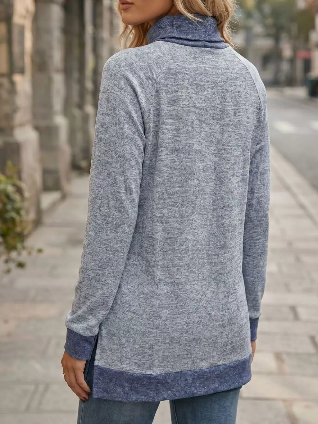 Turtleneck Raglan Sleeve T-Shirt